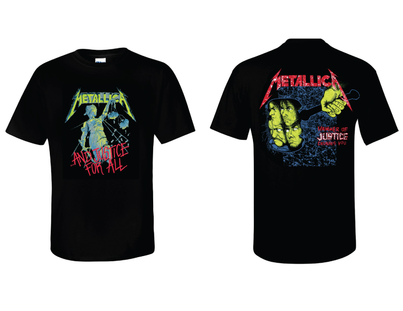 METALLICA -  And Justice For All #2  Two Sided Printed T-Shirt